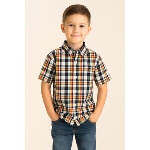 Boys' Short-Sleeve Gap Button-Down Shirt, size large/10